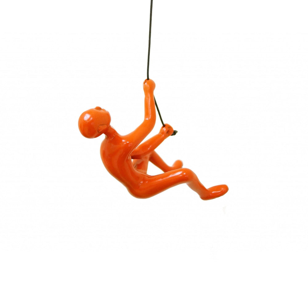 6" Orange Unique Climbing Man Wall Art - Homeroots