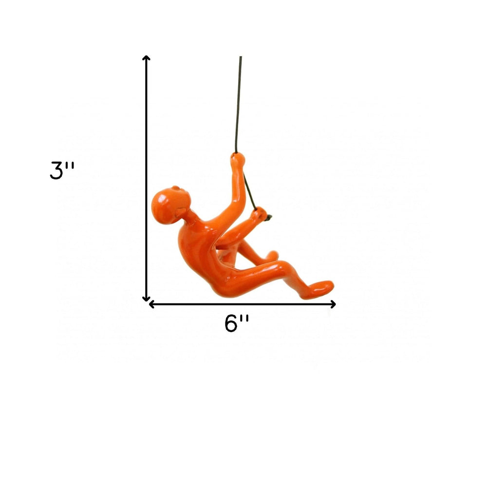 6" Orange Unique Climbing Man Wall Art - Homeroots - Flyclothing LLC