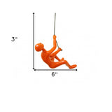 6" Orange Unique Climbing Man Wall Art - Homeroots - Flyclothing LLC