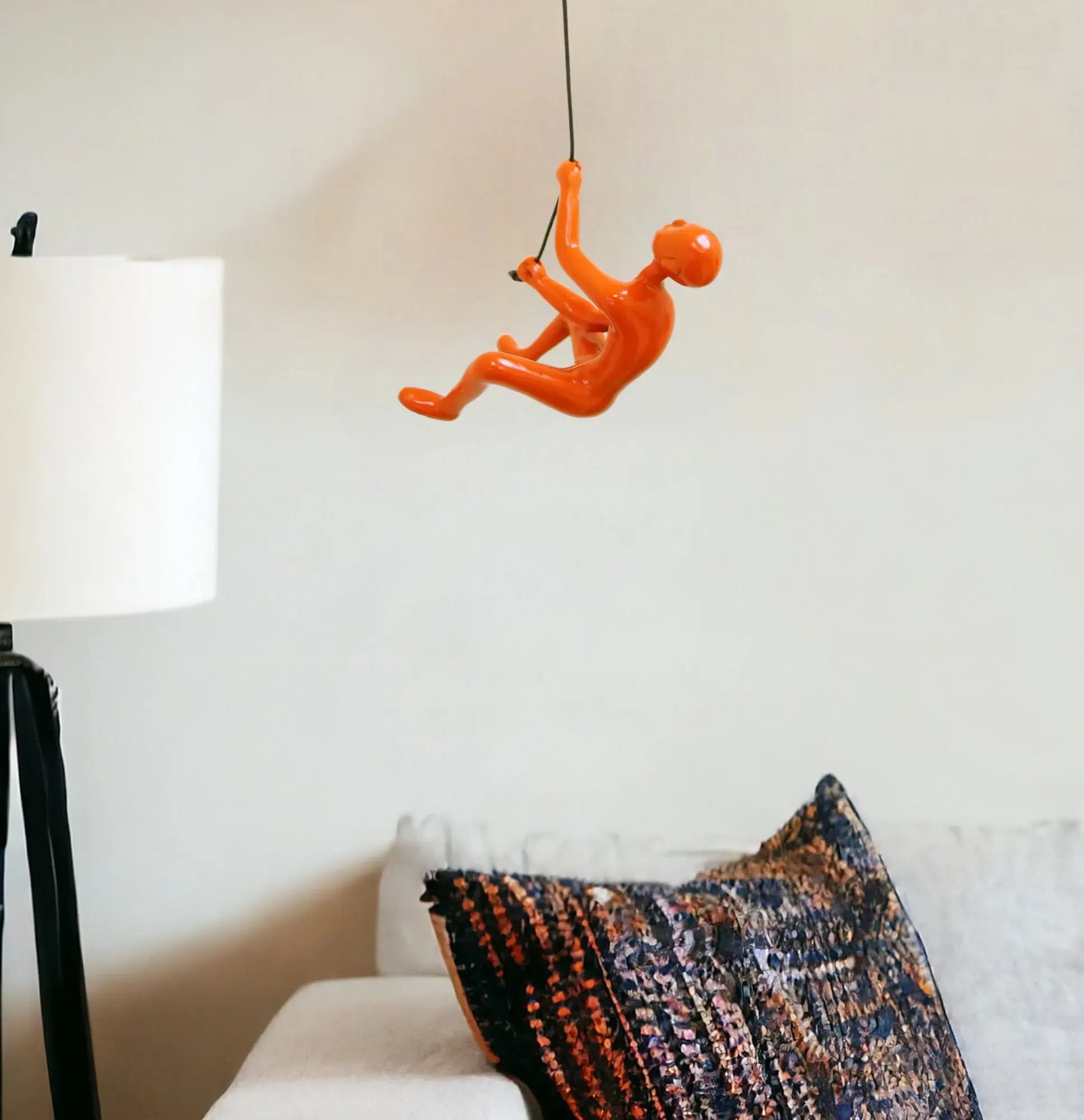 6" Orange Unique Climbing Man Wall Art - Homeroots - Flyclothing LLC