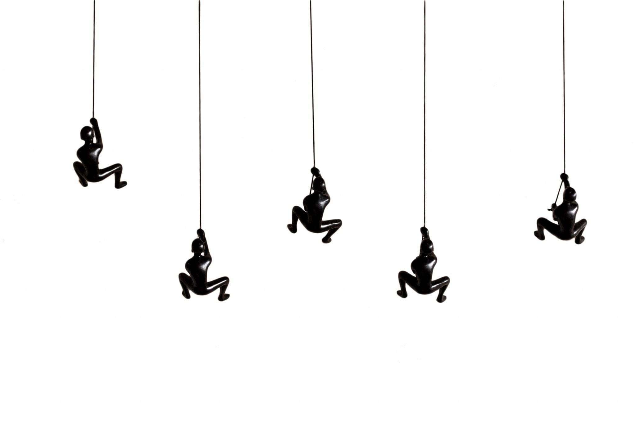 Set of Three 6" Black Resin Unique Climbing Men Wall Decor - Homeroots - Flyclothing LLC