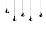 Set of Three 6" Black Resin Unique Climbing Men Wall Decor - Homeroots