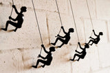 Set of Three 6" Black Resin Unique Climbing Men Wall Decor - Homeroots