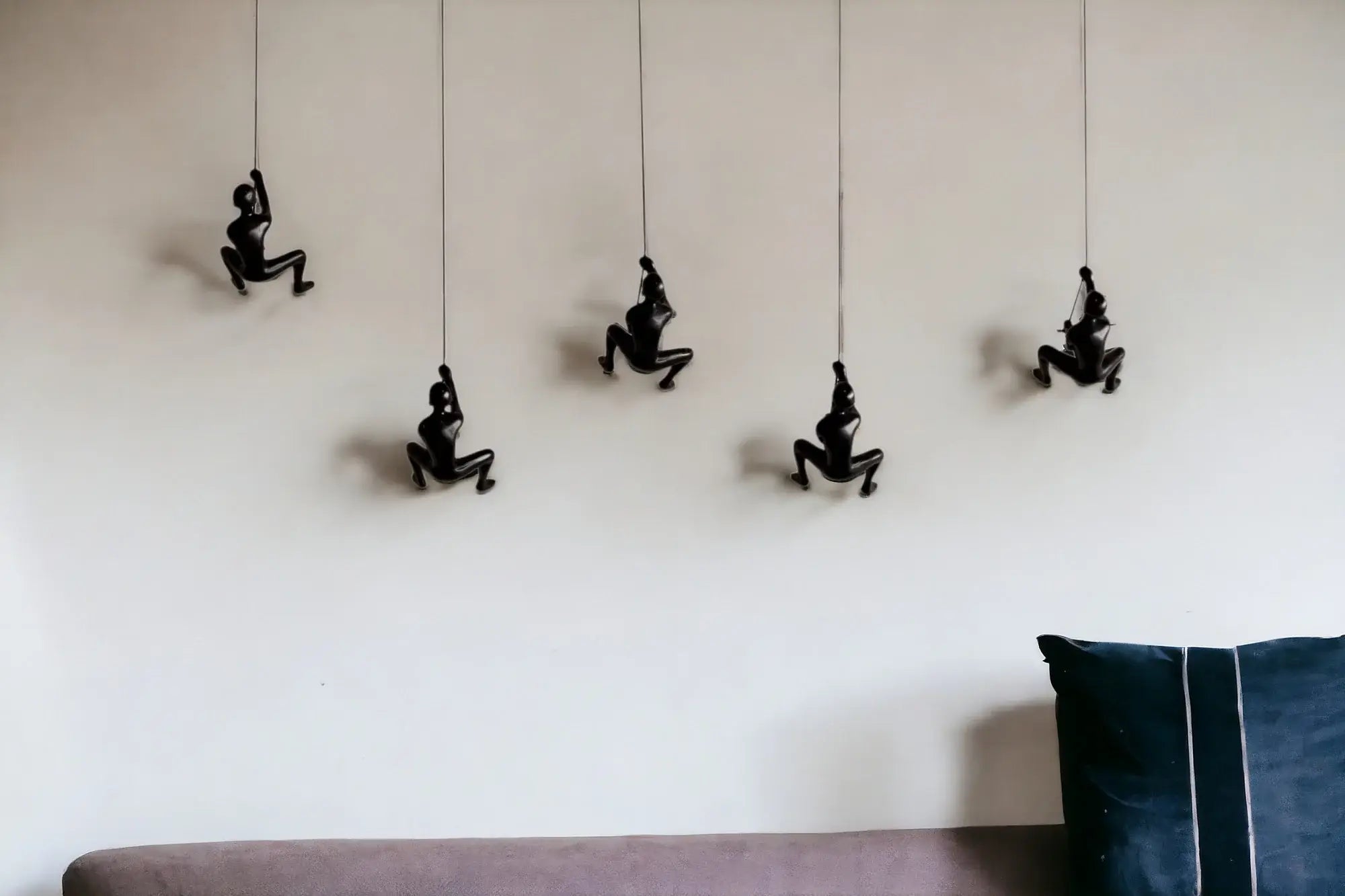 Set of Three 6" Black Resin Unique Climbing Men Wall Decor - Homeroots - Flyclothing LLC