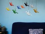 Set of Nine 6" White Black Gold Silver and Rainbow Climbing Man Resin Wall Decor - Homeroots