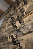 Set of Four 6" Black Resin Unique Climbing Men Wall Decor - Homeroots