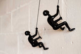 Set Of Two 6" Black Unique Climbing Men Wall Art - Homeroots