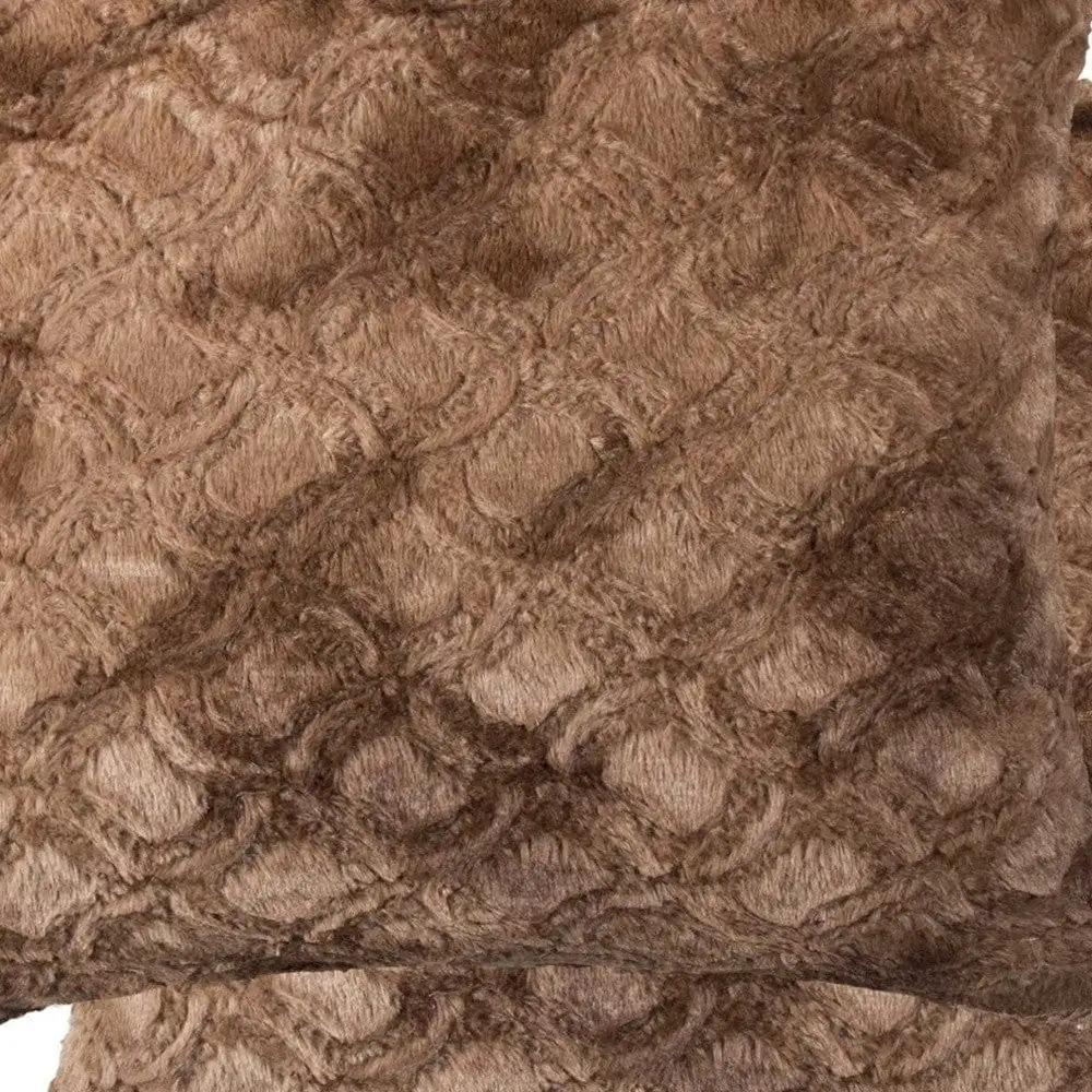20" X 20" X 5" Acrylic Plush Polyester Polyfill Brown 2 Pack Pillow - Homeroots - Flyclothing LLC