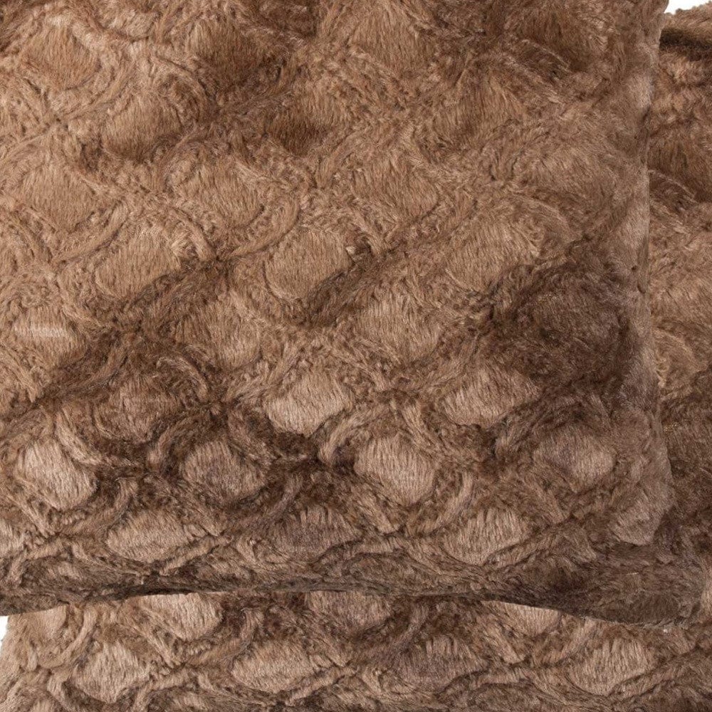 20" X 20" X 5" Acrylic Plush Polyester Polyfill Brown 2 Pack Pillow - Homeroots - Flyclothing LLC