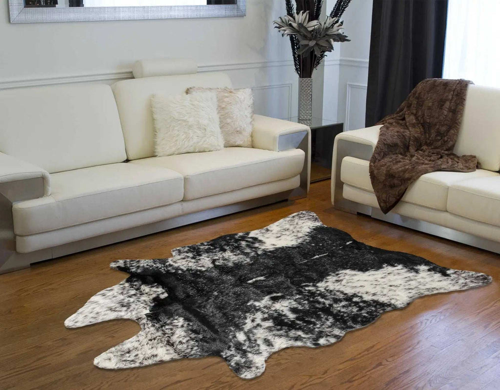 S&P Black White Animal Print Area Rug - Homeroots - Flyclothing LLC