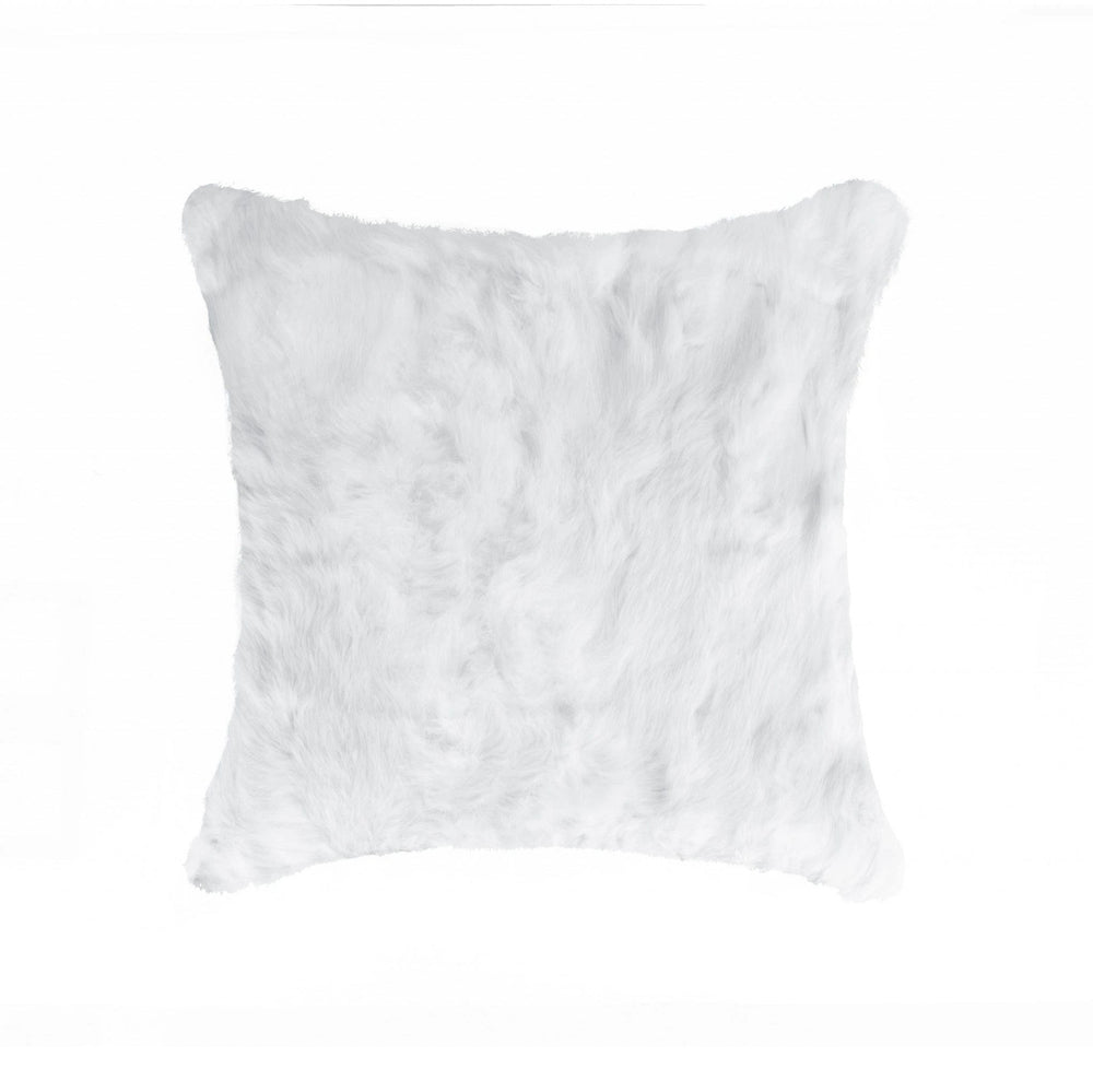 18" White Wool Throw Pillow - Homeroots