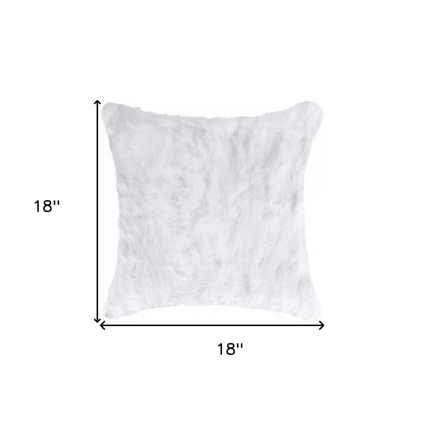 18" White Wool Throw Pillow - Homeroots - Flyclothing LLC