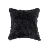 18" Black Wool Throw Pillow - Homeroots