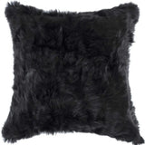 18" Black Wool Throw Pillow - Homeroots
