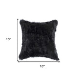 18" Black Wool Throw Pillow - Homeroots - Flyclothing LLC