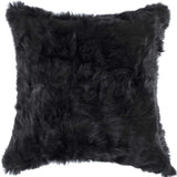 18" Black Wool Throw Pillow - Homeroots