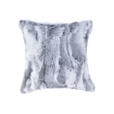 5" X 18" X 18" 100% Natural Rabbit Fur Grey Pillow - Homeroots