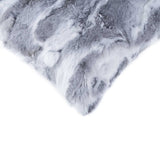 5" X 18" X 18" 100% Natural Rabbit Fur Grey Pillow - Homeroots