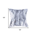 5" X 18" X 18" 100% Natural Rabbit Fur Grey Pillow - Homeroots