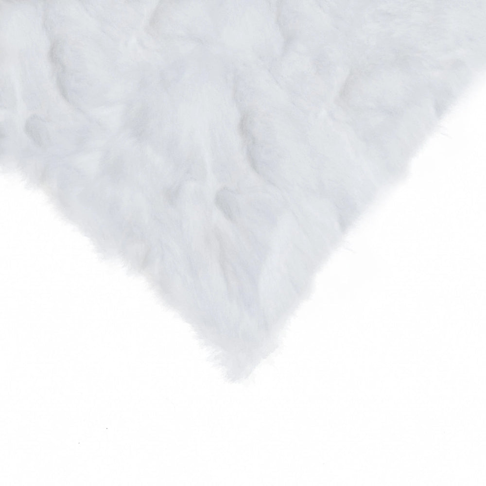 5" X 12" X 20" 100% Natural Rabbit Fur White Pillow - Homeroots - Flyclothing LLC