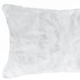 5" X 12" X 20" 100% Natural Rabbit Fur White Pillow - Homeroots - Flyclothing LLC