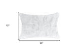 5" X 12" X 20" 100% Natural Rabbit Fur White Pillow - Homeroots - Flyclothing LLC