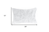 5" X 12" X 20" 100% Natural Rabbit Fur White Pillow - Homeroots - Flyclothing LLC