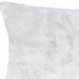 5" X 12" X 20" 100% Natural Rabbit Fur White Pillow - Homeroots