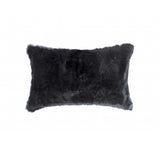 12" X 20" Black Wool Throw Pillow - Homeroots - Flyclothing LLC