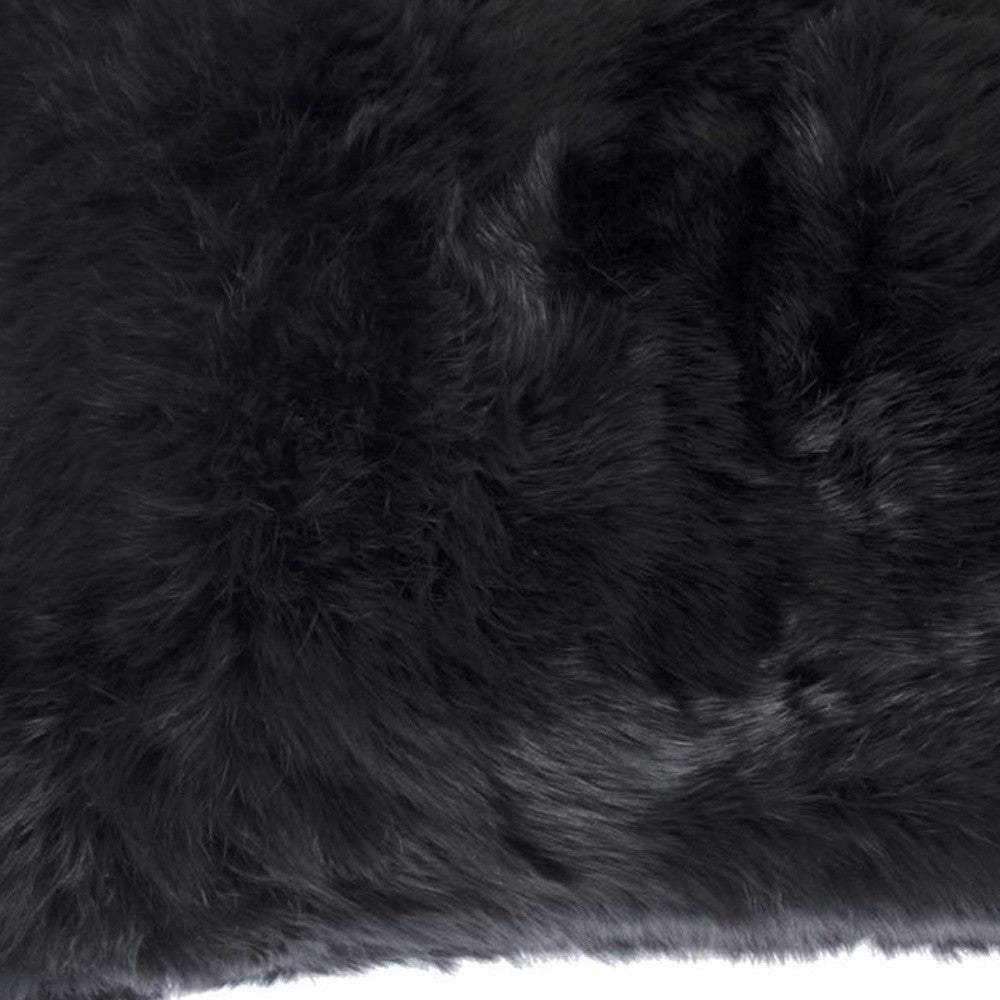 12" X 20" Black Wool Throw Pillow - Homeroots - Flyclothing LLC