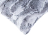 5" X 12" X 20" 100% Natural Rabbit Fur Grey Pillow - Homeroots