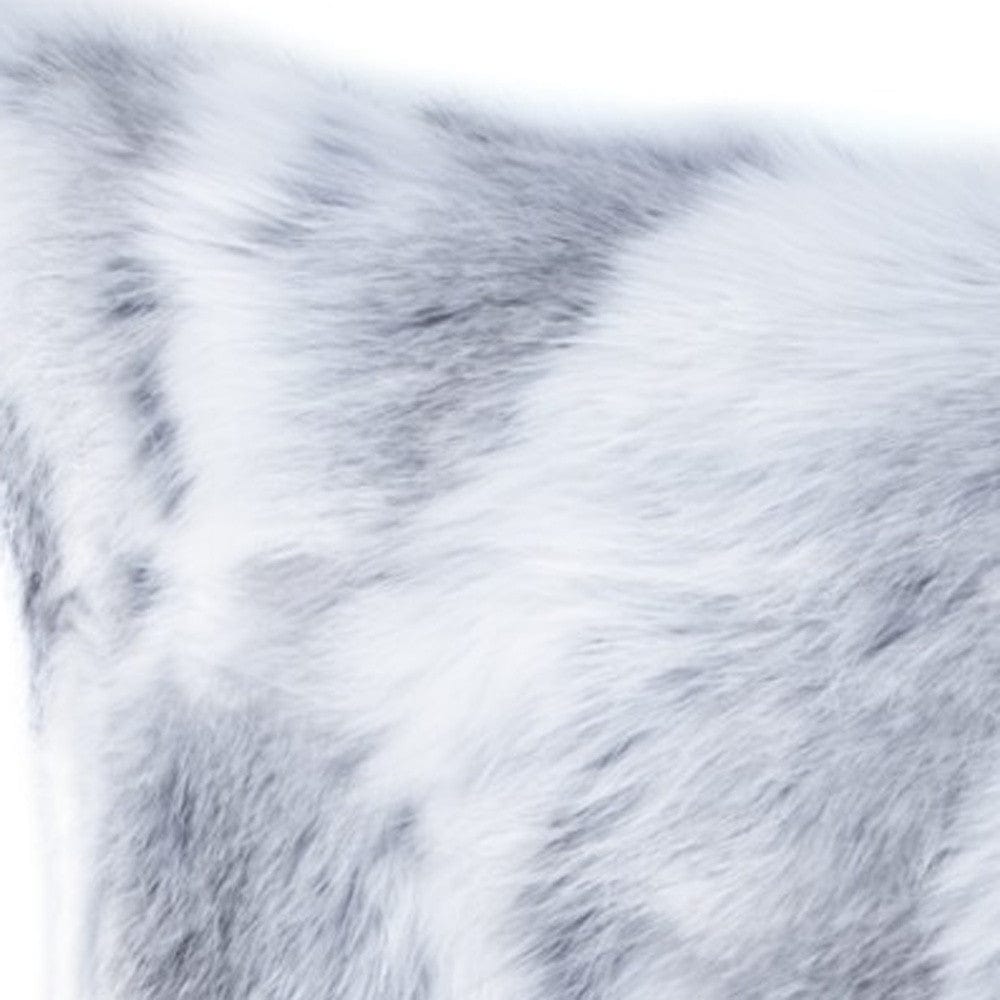 5" X 12" X 20" 100% Natural Rabbit Fur Grey Pillow - Homeroots - Flyclothing LLC