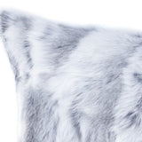 5" X 12" X 20" 100% Natural Rabbit Fur Grey Pillow - Homeroots