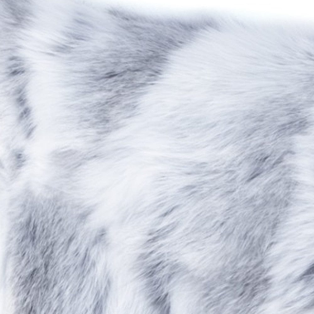 5" X 12" X 20" 100% Natural Rabbit Fur Grey Pillow - Homeroots - Flyclothing LLC