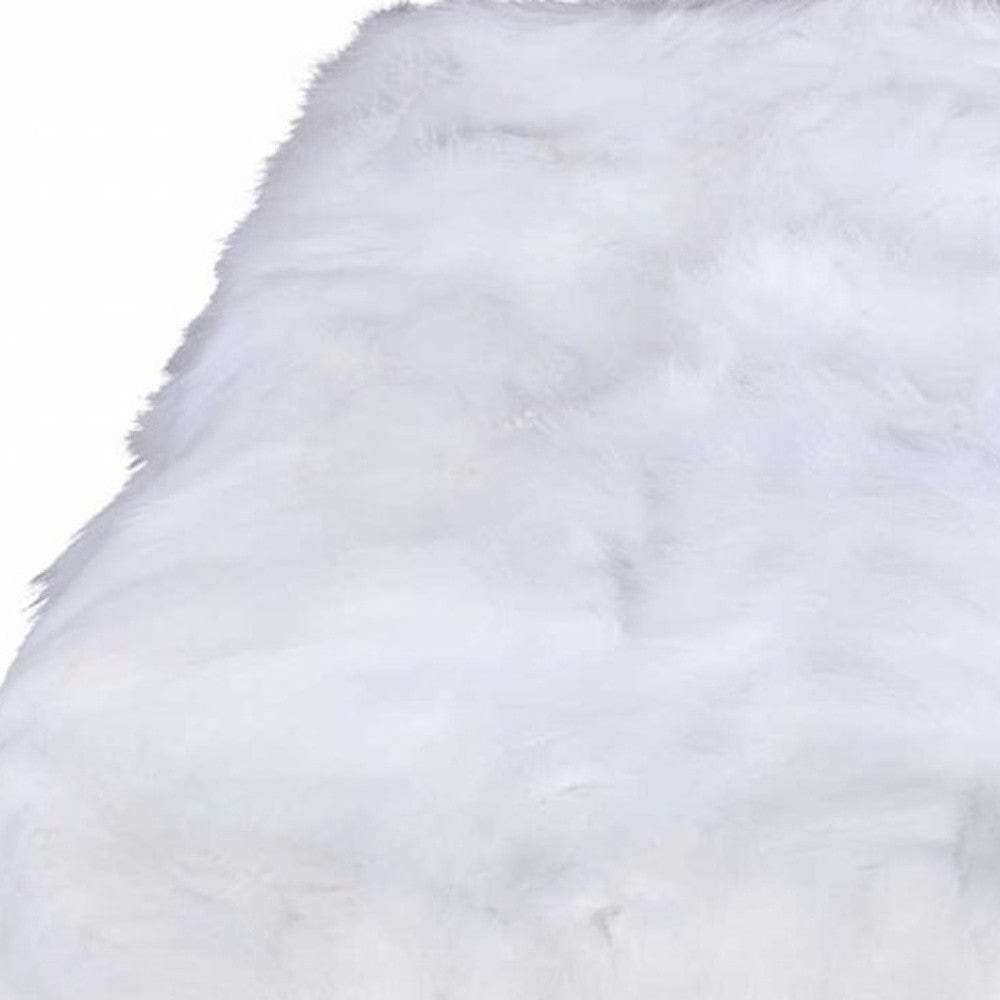 White Knitted Rabbit Solid Color Plush Reversable Throw - Homeroots - Flyclothing LLC