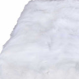 White Knitted Rabbit Solid Color Plush Reversable Throw - Homeroots