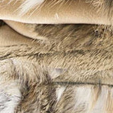 60" X 50" Tan Knitted Rabbit Fur Animal Print Throw Blanket - Homeroots