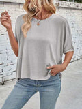 Lovelet Round Neck Half Sleeve T-Shirt - Trendsi - Flyclothing LLC