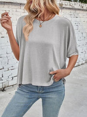 Lovelet Round Neck Half Sleeve T-Shirt - Trendsi