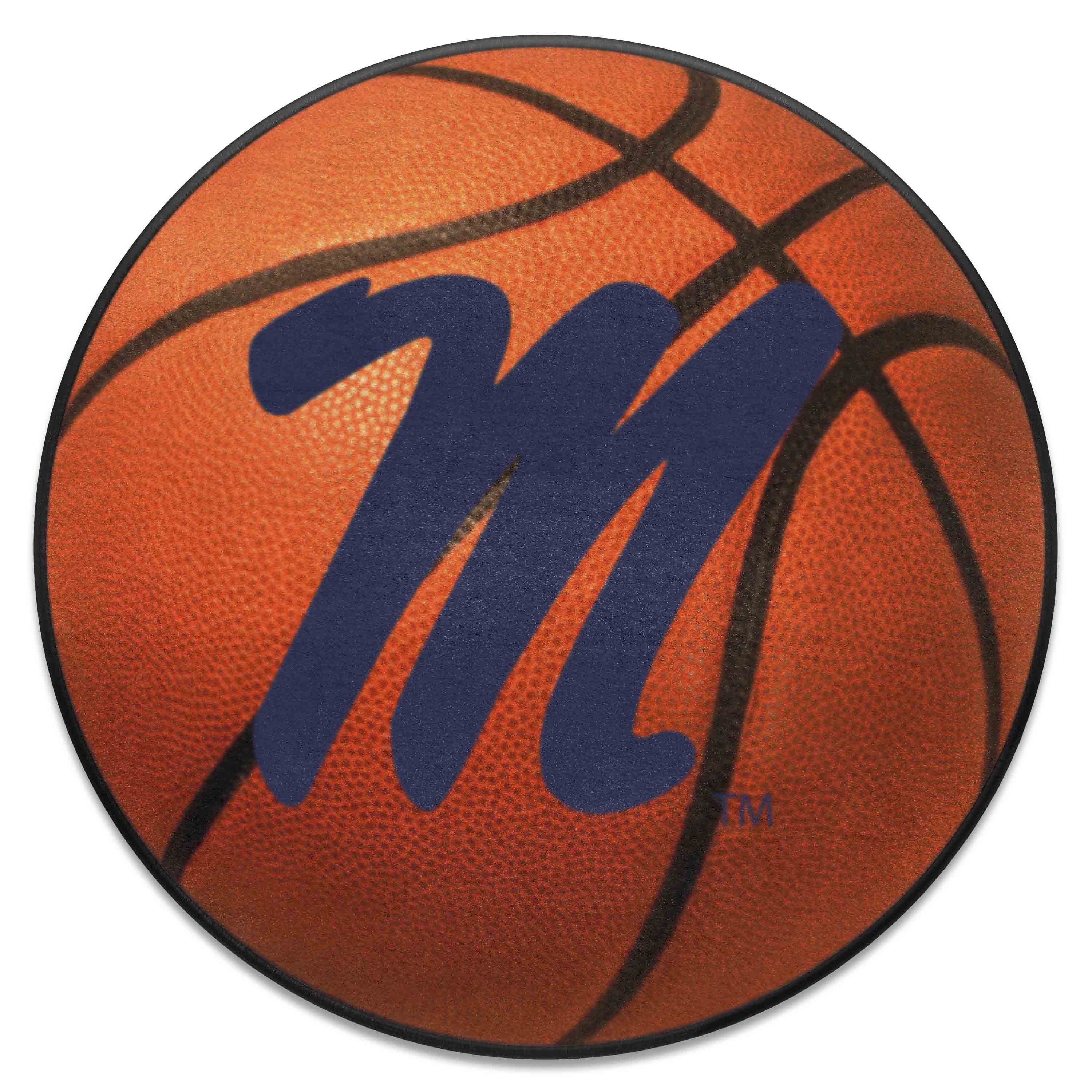 Ole Miss Rebels Basketball Rug - 27in. Diameter - Ole Miss