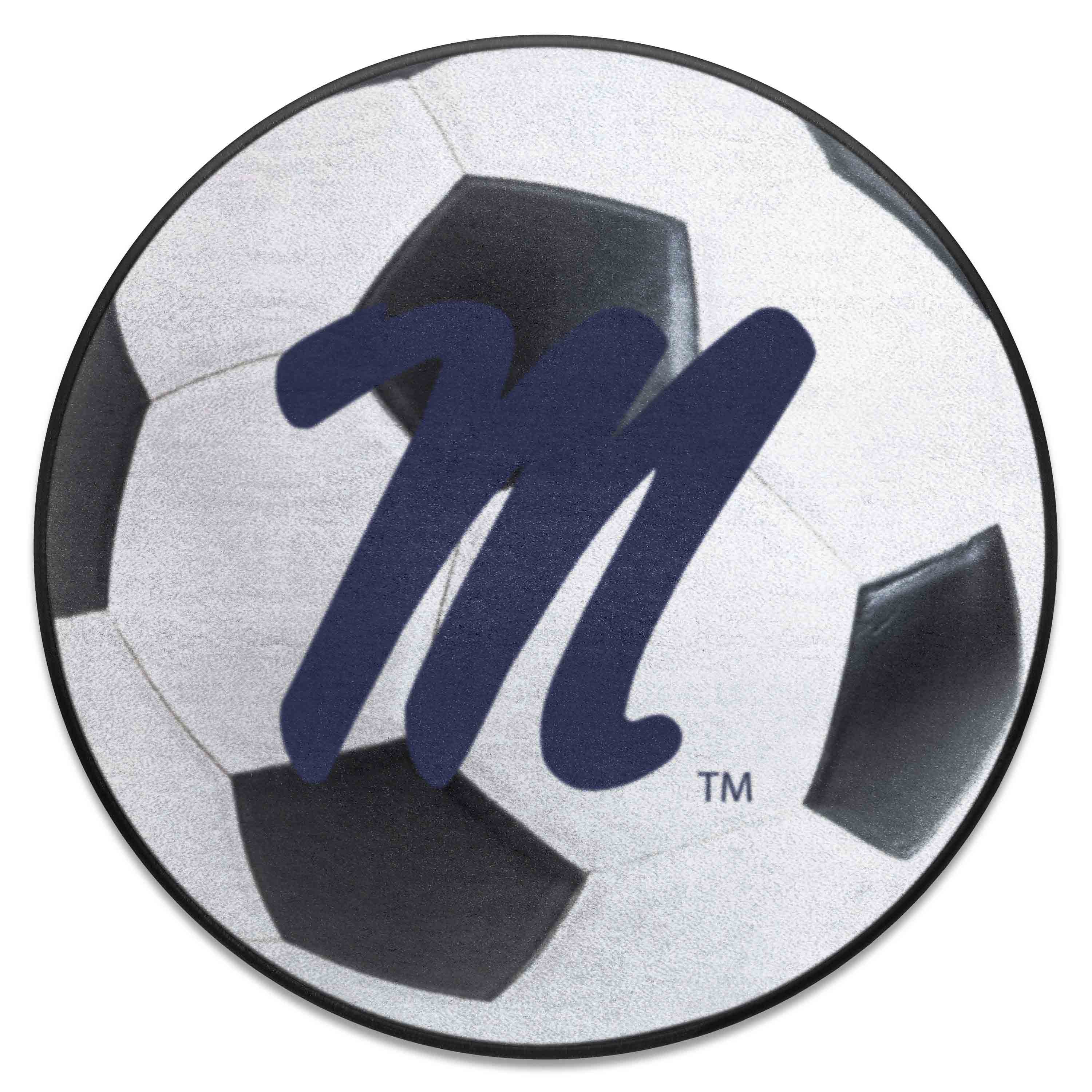Ole Miss Rebels Soccer Ball Rug - 27in. Diameter - Ole Miss