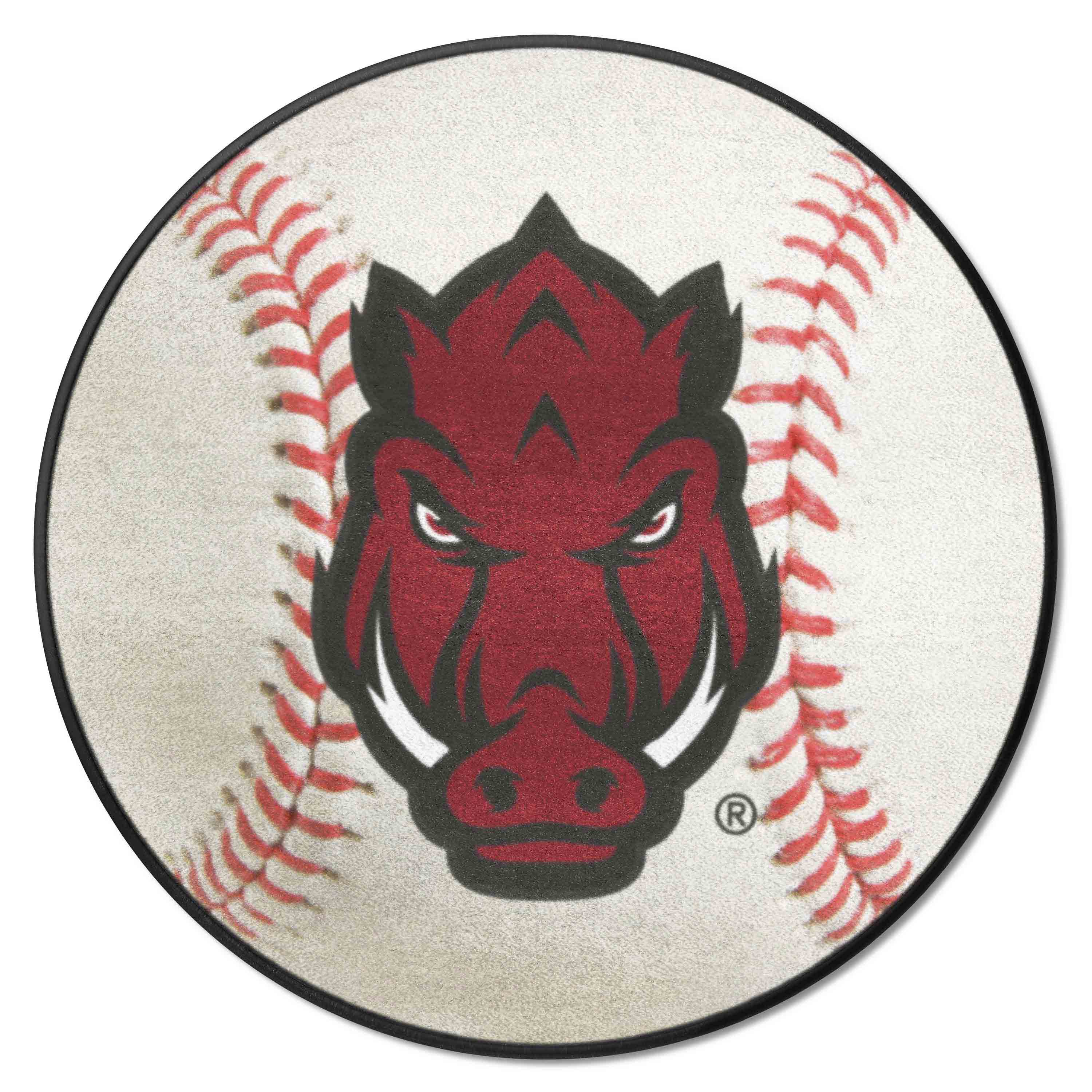 Arkansas Razorbacks Baseball Rug - 27in. Diameter - Arkansas