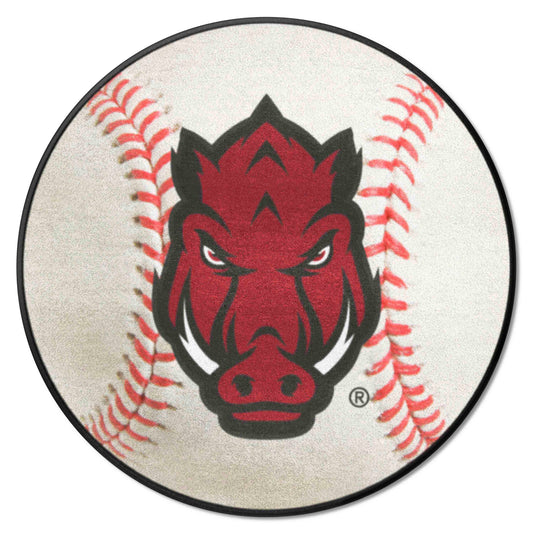 Arkansas Razorbacks Baseball Rug - 27in. Diameter - Arkansas