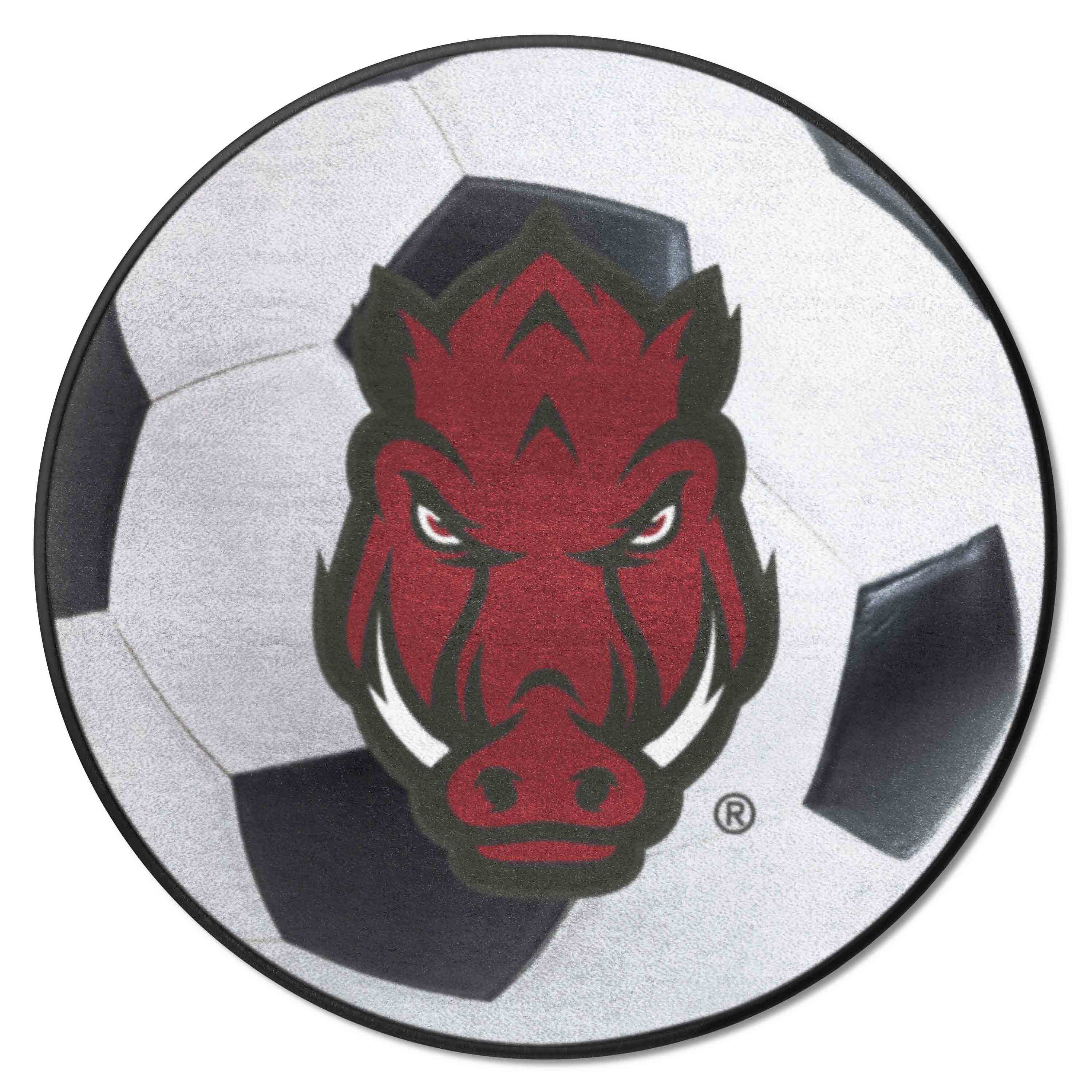 Arkansas Razorbacks Soccer Ball Rug - 27in. Diameter - Arkansas