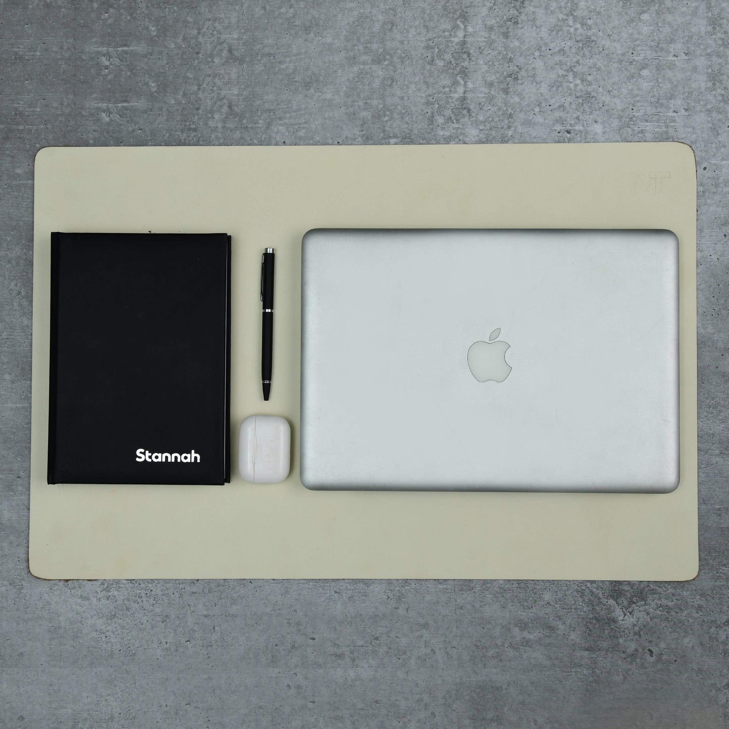 Ivory Elegance Leather Desk Mat + Mouse Pad - Classy Leather Bags - Flyclothing LLC