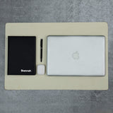 Ivory Elegance Leather Desk Mat + Mouse Pad - Classy Leather Bags - Flyclothing LLC