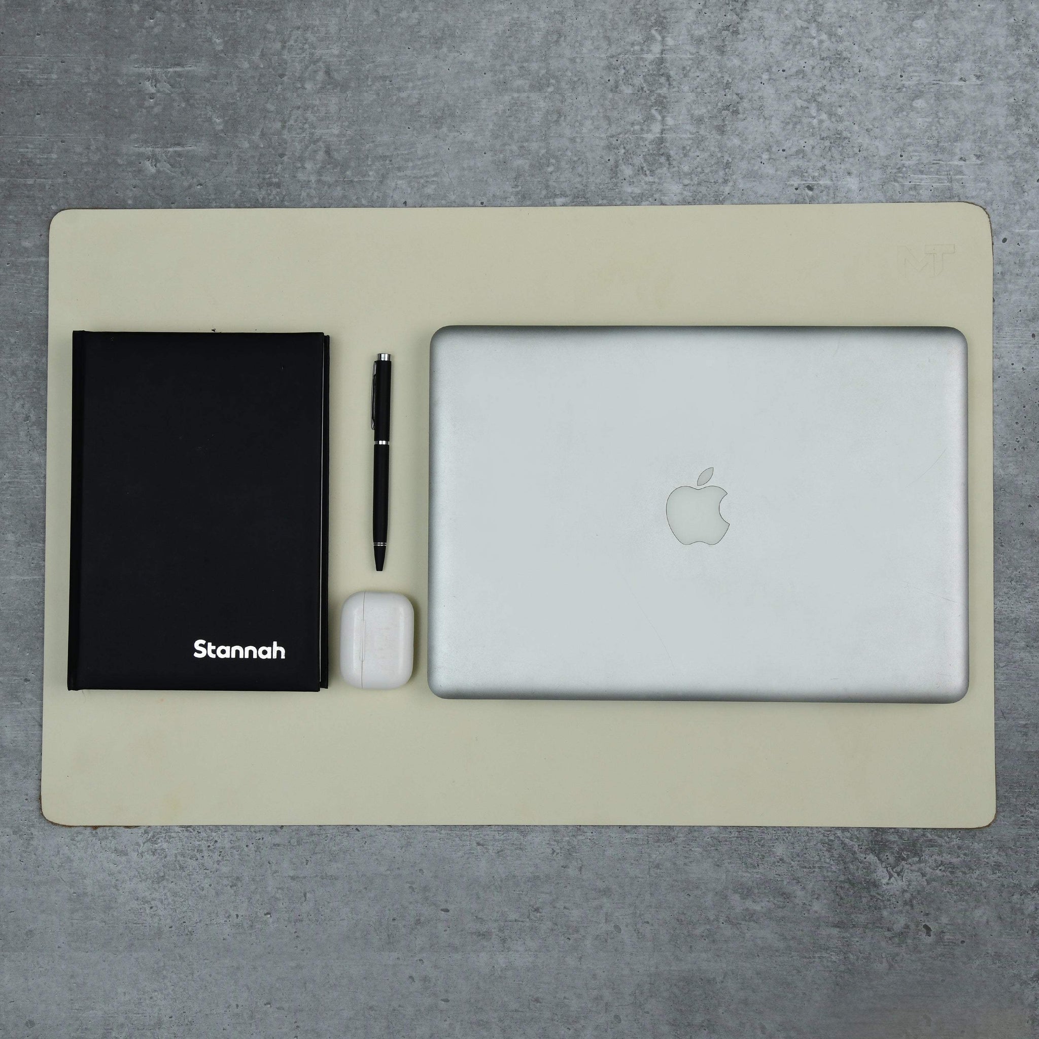 Ivory Elegance Leather Desk Mat + Mouse Pad - Classy Leather Bags - Flyclothing LLC