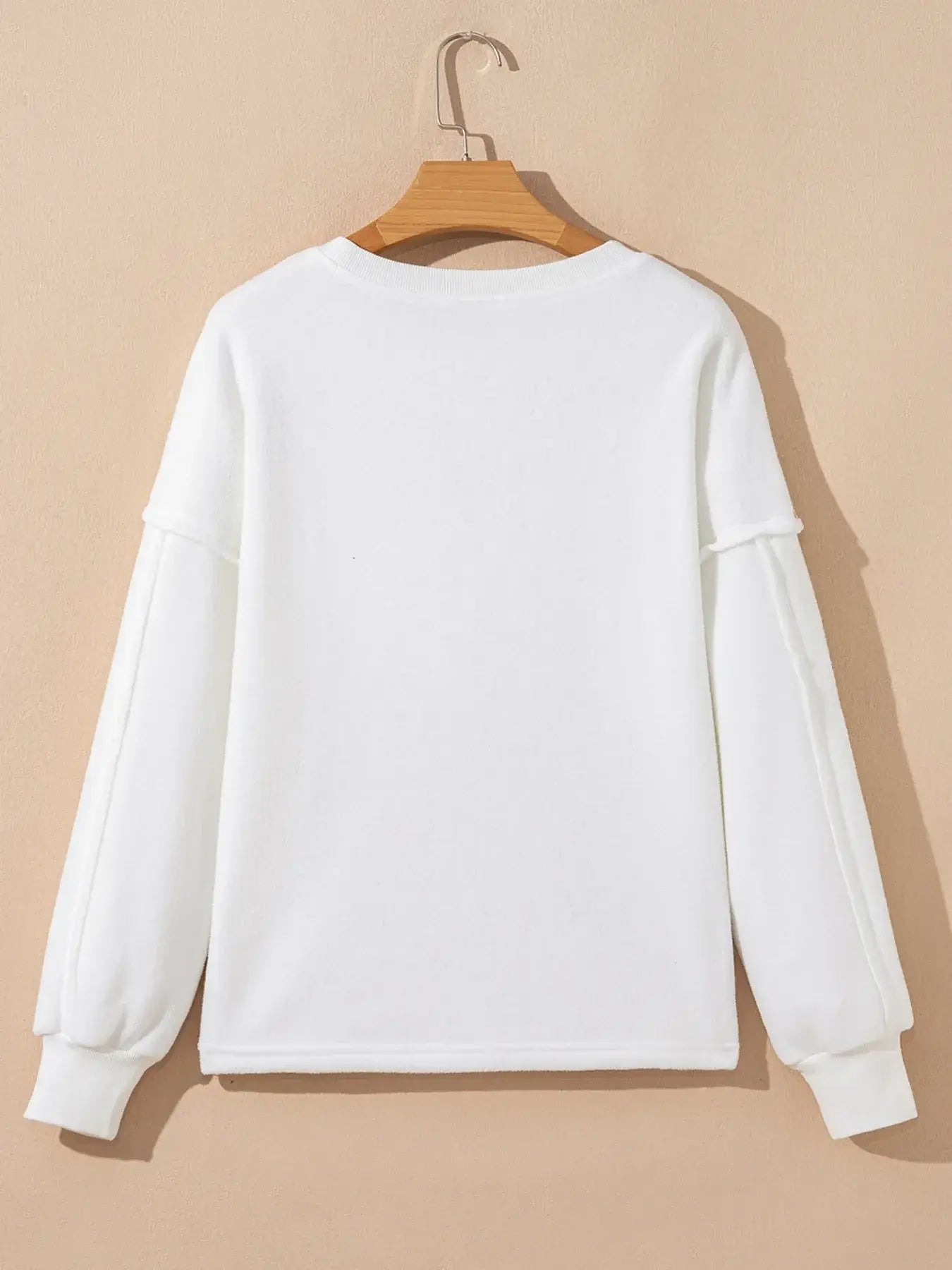 Exposed Seam Chest Pocket Knit Pullover Sweatshirt - Trendsi - Flyclothing LLC