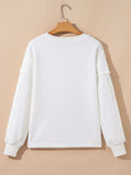 Exposed Seam Chest Pocket Knit Pullover Sweatshirt - Trendsi - Flyclothing LLC