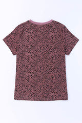 Animal Print Round Neck Short Sleeve T-Shirt - Trendsi - Flyclothing LLC